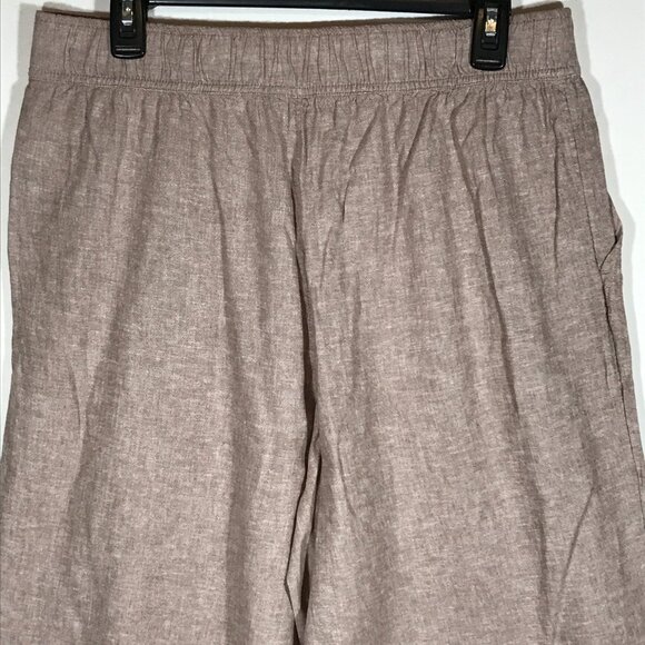Sigrid Olsen Women's Medium Brown Linen Blend Wide Leg Casual Pants - Picture 6 of 9